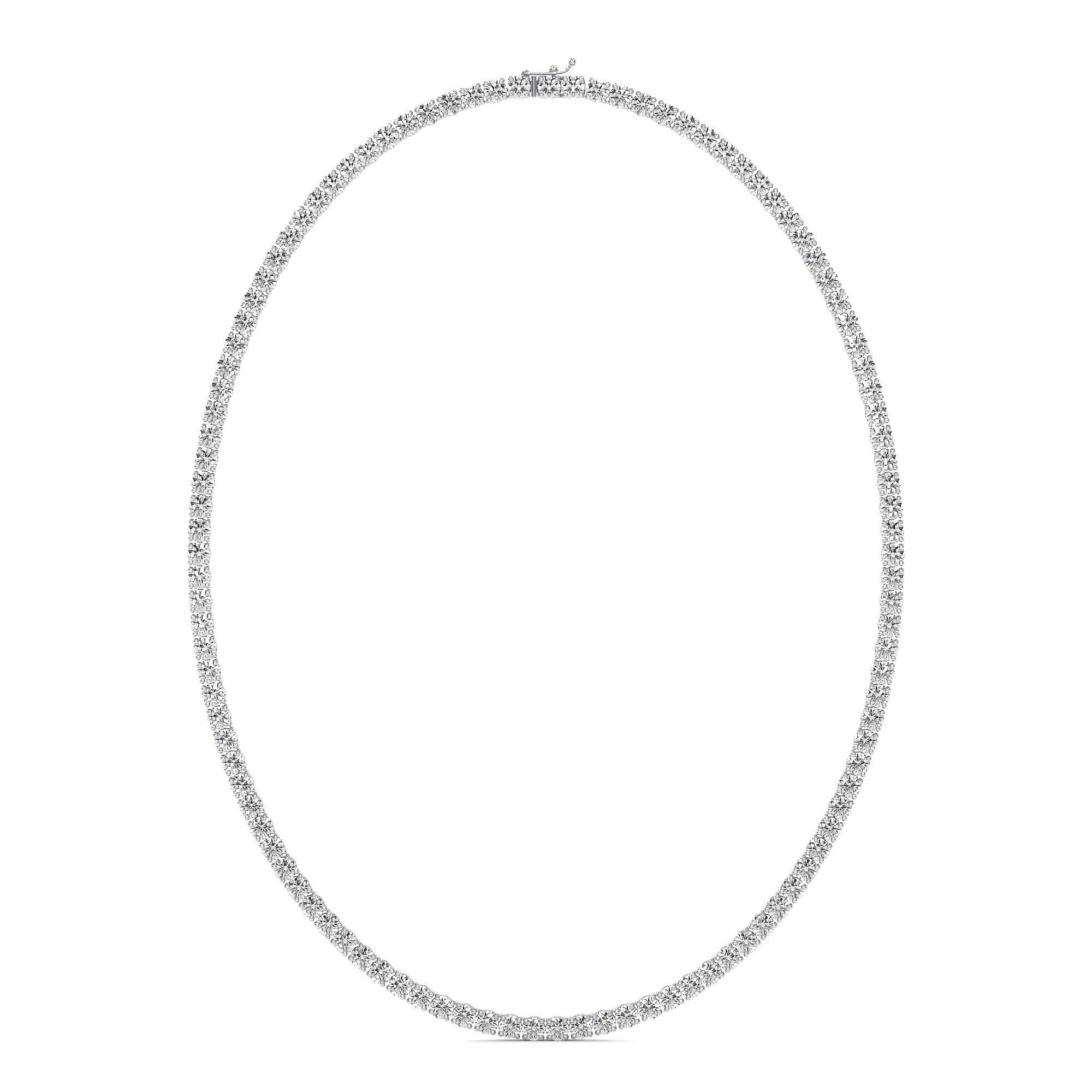 Classic Quadra Round Diamond Tennis Necklace showcasing 172 hand-selected diamonds in a refined four-prong setting.